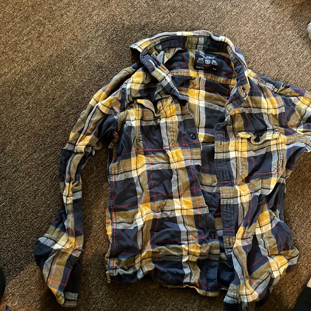Multi colored flannel.